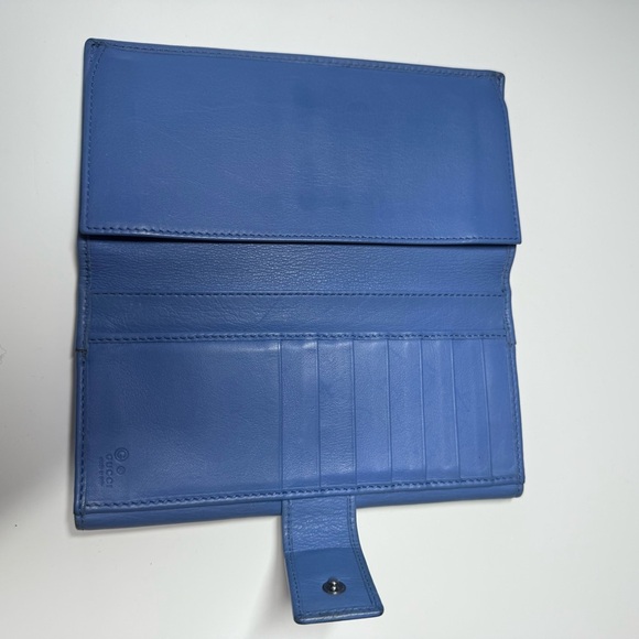 Gucci Blue Leather Wallet with Silver Hardware - Picture 7 of 12